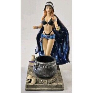 Myths & Legends VERY Sexy SORCERESS W/ CAULDRON Incense Burner